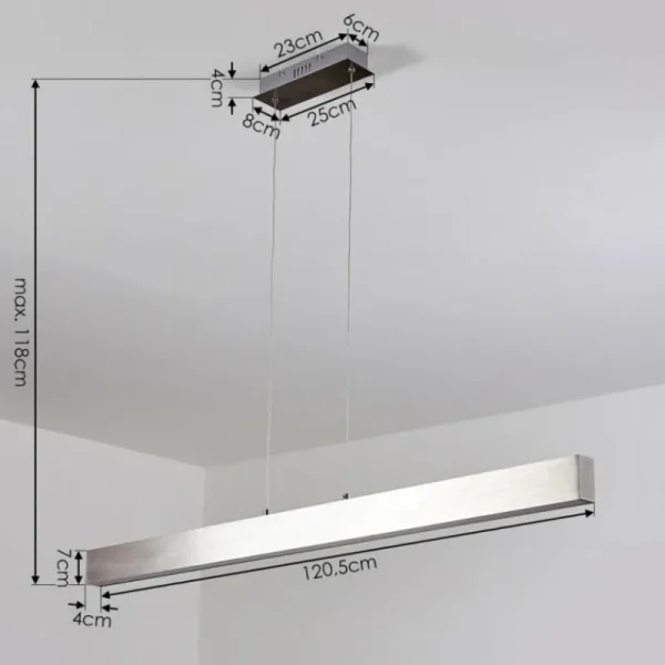 hofstein Suspension Poroporo LED Nickel mat, 1 lumière* Lampes En Verre