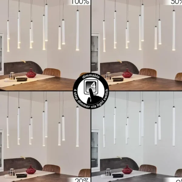 hofstein Suspension Porquera LED Blanc, 11 lumières* Lampes Modernes