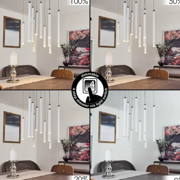hofstein Suspension Porquera LED Blanc, 11 lumières* Lampes Modernes