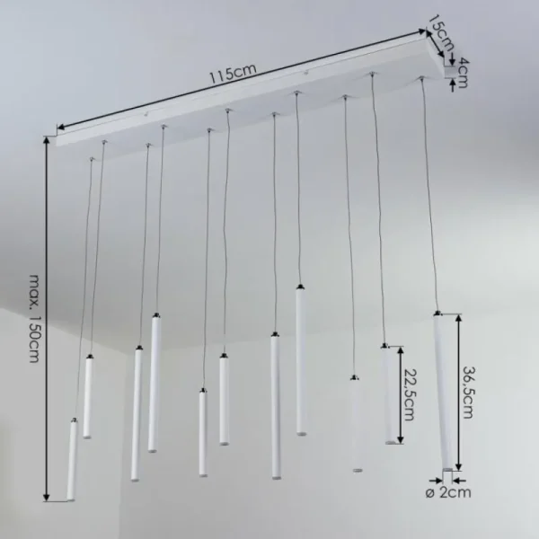 hofstein Suspension Porquera LED Blanc, 11 lumières* Lampes Modernes