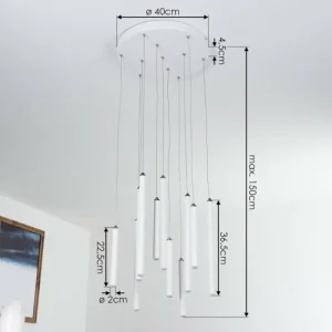 hofstein Suspension Porquera LED Blanc, 11 lumières* Lampes Modernes