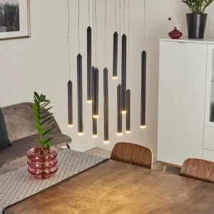 hofstein Suspension Porquera LED Noir, 11 lumières* Lampes Modernes