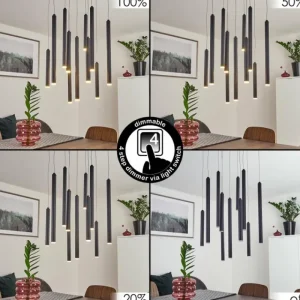 hofstein Suspension Porquera LED Noir, 11 lumières* Lampes Modernes