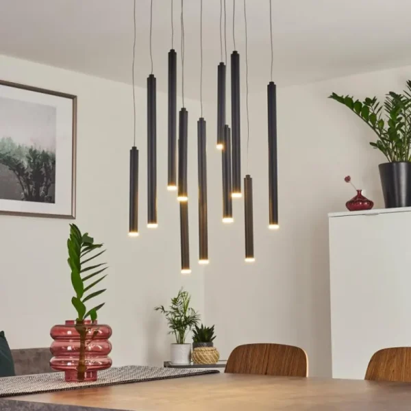 hofstein Suspension Porquera LED Noir, 11 lumières* Lampes Modernes