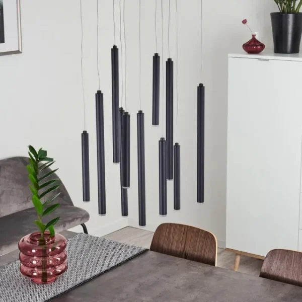 hofstein Suspension Porquera LED Noir, 11 lumières* Lampes Modernes