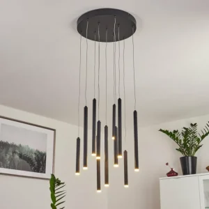 hofstein Suspension Porquera LED Noir, 11 lumières* Lampes Modernes