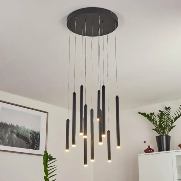 hofstein Suspension Porquera LED Noir, 11 lumières* Lampes Modernes