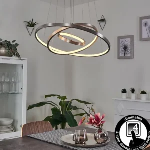 hofstein Suspension Preci LED Nickel mat, 1 lumière* Lampes Modernes