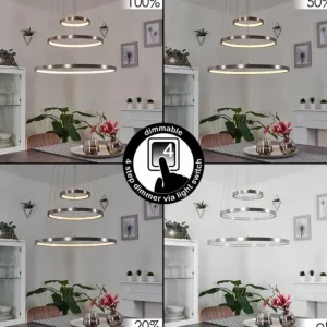 hofstein Suspension Preci LED Nickel mat, 1 lumière* Lampes Modernes