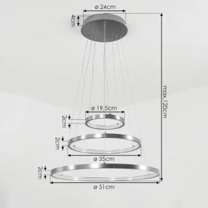 hofstein Suspension Preci LED Nickel mat, 1 lumière* Lampes Modernes