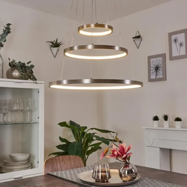 hofstein Suspension Preci LED Nickel mat, 1 lumière* Lampes Modernes