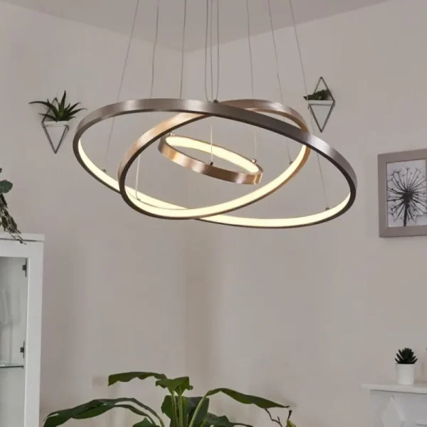 hofstein Suspension Preci LED Nickel mat, 1 lumière* Lampes Modernes