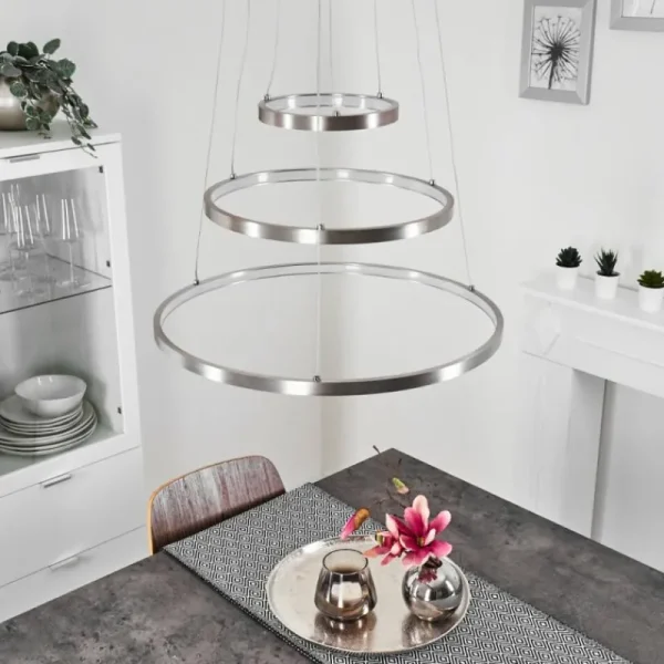 hofstein Suspension Preci LED Nickel mat, 1 lumière* Lampes Modernes