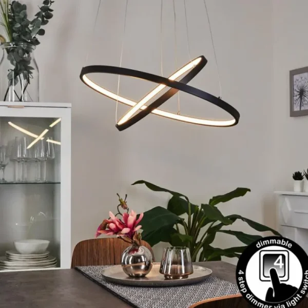 hofstein Suspension Preci LED Noir, 1 lumière* Lampes Modernes