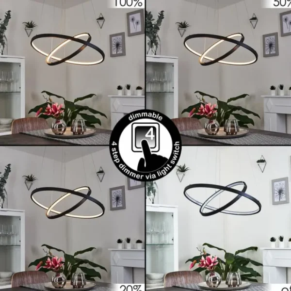 hofstein Suspension Preci LED Noir, 1 lumière* Lampes Modernes