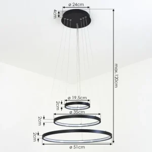 hofstein Suspension Preci LED Noir, 1 lumière* Lampes Modernes