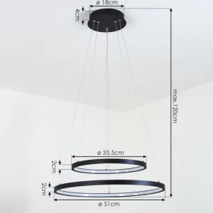 hofstein Suspension Preci LED Noir, 1 lumière* Lampes Modernes
