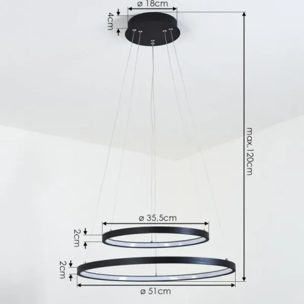 hofstein Suspension Preci LED Noir, 1 lumière* Lampes Modernes