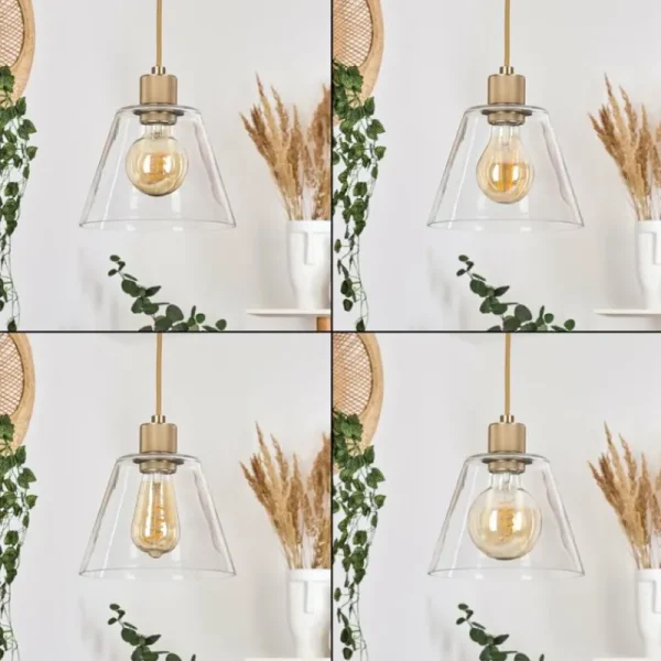 hofstein Suspension Puestito Laiton, 1 lumière* Lampes En Verre