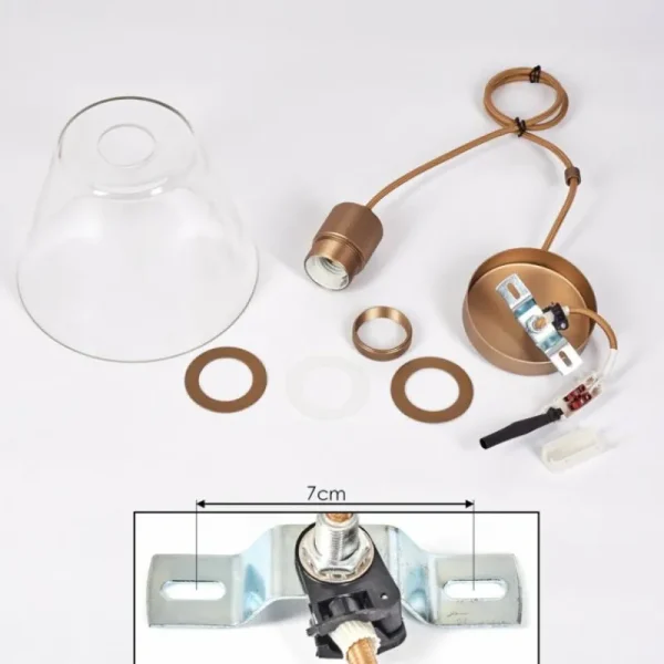 hofstein Suspension Puestito Laiton, 1 lumière* Lampes En Verre