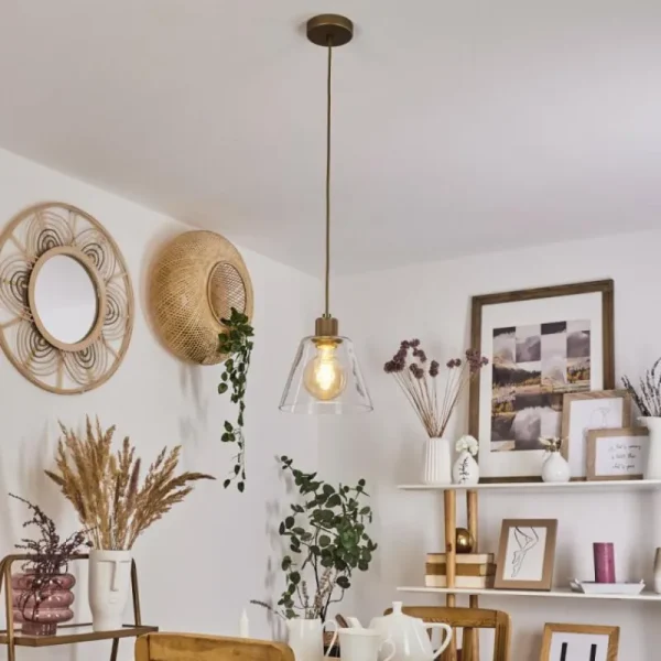 hofstein Suspension Puestito Laiton, 1 lumière* Lampes En Verre