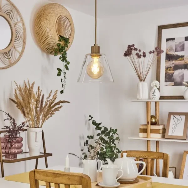 hofstein Suspension Puestito Laiton, 1 lumière* Lampes En Verre