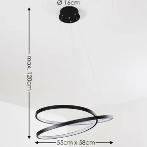 hofstein Suspension Pura LED Noir, 1 lumière* Lampes Modernes