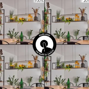 hofstein Suspension Ranquile LED Noir, 4 lumières* Lampes Modernes