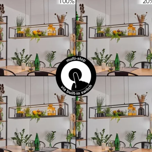 hofstein Suspension Ranquile LED Noir, 4 lumières* Lampes Modernes