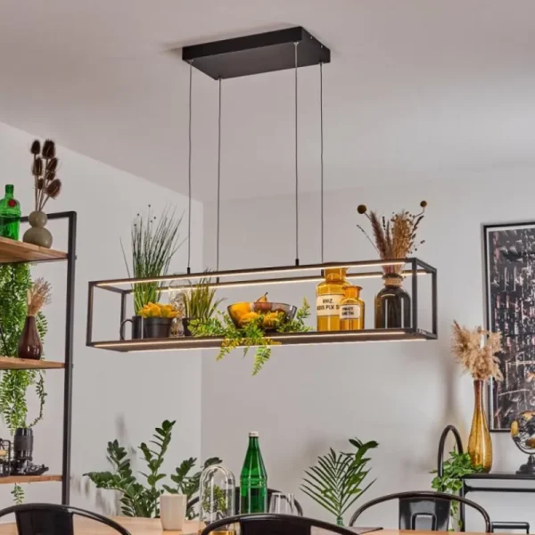 hofstein Suspension Ranquile LED Noir, 4 lumières* Lampes Modernes
