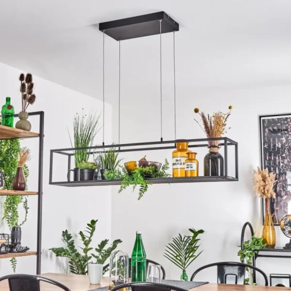 hofstein Suspension Ranquile LED Noir, 4 lumières* Lampes Modernes