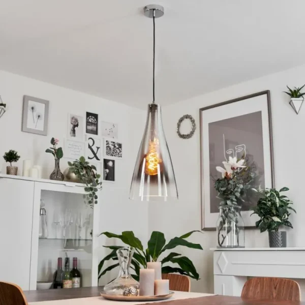 hofstein Suspension Rehula Chrome, 1 lumière* Lampes Modernes