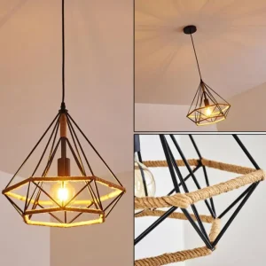 hofstein Suspension Riekje Noir, 1 lumière* Lampes Modernes