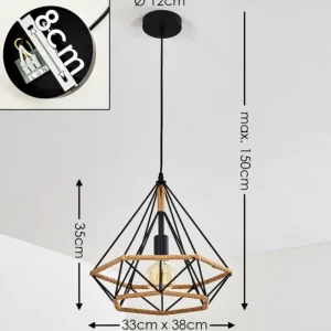 hofstein Suspension Riekje Noir, 1 lumière* Lampes Modernes