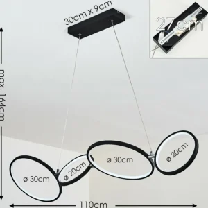 hofstein Suspension Rodekro LED Noir, 1 lumière* Lampes Modernes