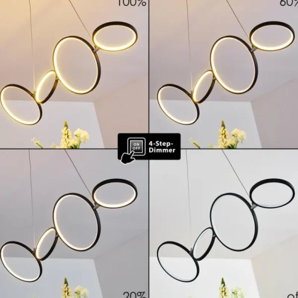 hofstein Suspension Rodekro LED Noir, 1 lumière* Lampes Modernes
