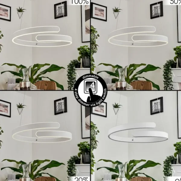 hofstein Suspension Rosemond LED Blanc, 1 lumière* Lampes Modernes