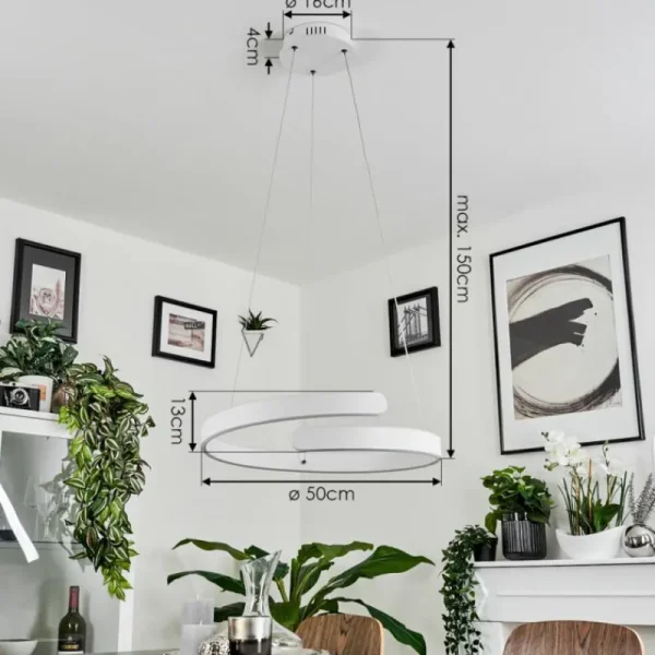 hofstein Suspension Rosemond LED Blanc, 1 lumière* Lampes Modernes