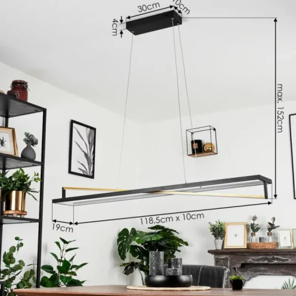 hofstein Suspension Rung LED Noir, 1 lumière* Lampes Modernes