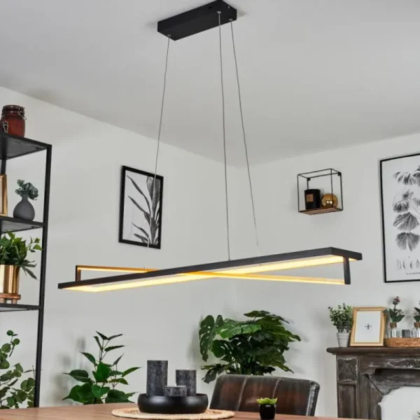 hofstein Suspension Rung LED Noir, 1 lumière* Lampes Modernes