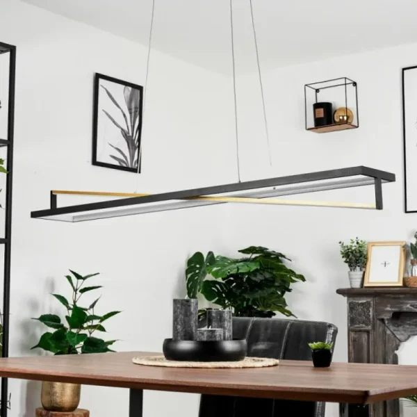 hofstein Suspension Rung LED Noir, 1 lumière* Lampes Modernes