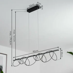 hofstein Suspension Saba LED Noir, 1 lumière* Lampes Modernes