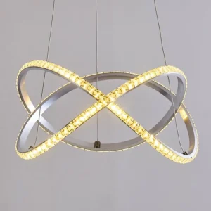 hofstein Suspension Saginaw LED Nickel mat, 1 lumière, Télécommandes, Changeur de couleurs* Lampes Modernes
