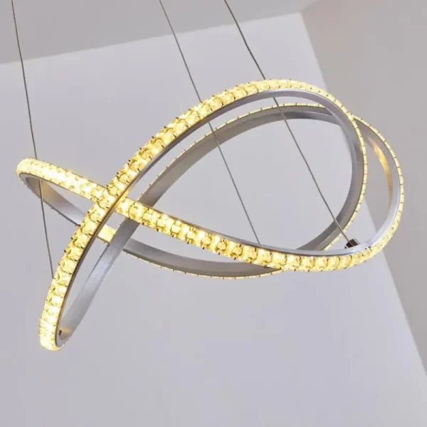 hofstein Suspension Saginaw LED Nickel mat, 1 lumière, Télécommandes, Changeur de couleurs* Lampes Modernes