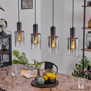 hofstein Suspension Sambour Noir, 4 lumières* Lampes Modernes