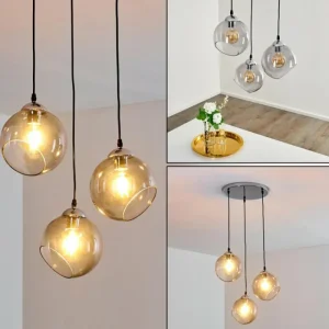 hofstein Suspension Schnabek Chrome, Noir, 3 lumières* Lampes Modernes