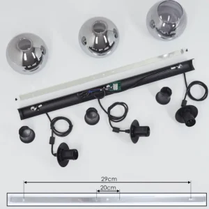 hofstein Suspension Sernf Noir, 3 lumières* Lampes Modernes