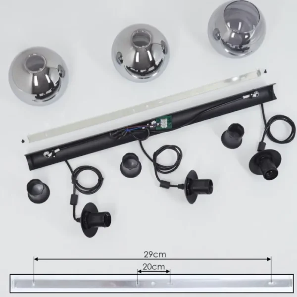 hofstein Suspension Sernf Noir, 3 lumières* Lampes Modernes