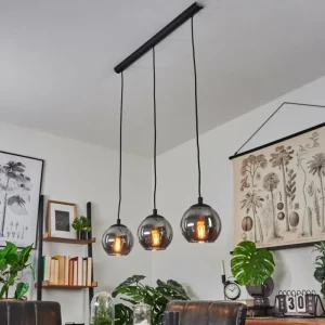 hofstein Suspension Sernf Noir, 3 lumières* Lampes Modernes