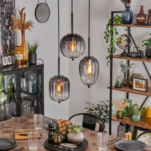 hofstein Suspension Skiatook Noir, 3 lumières* Lampes Modernes